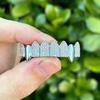 RACHELZ Fashion Glossy 8/8 Zircon Teeth Grillz Fangs Hip Hop CZ Stone Tooth Caps For Women Men Jewelry Halloween Gift