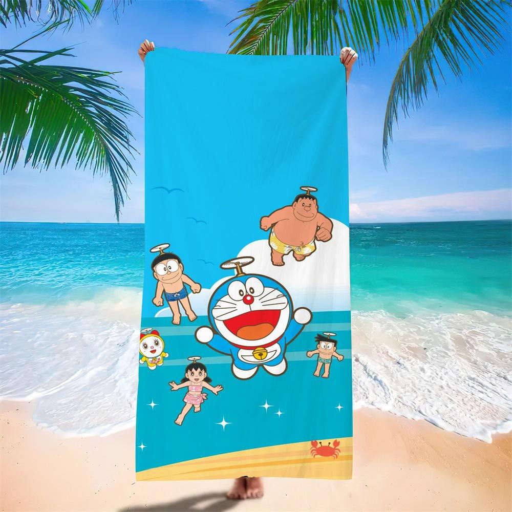 Cute Cartoon Character Printed Microfiber Beach Towel Quick Dry Soft Bath Towel For Kids Swimming