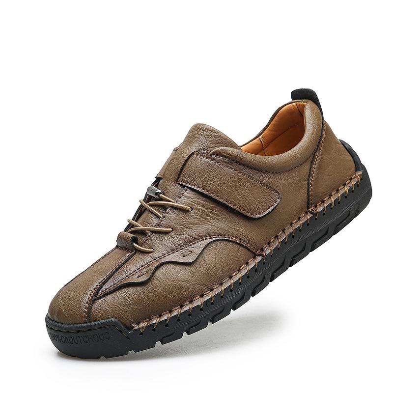 

Spring, summer and autumn four seasons new large-size explosive low-top British style hand-stitched fashionable men s casual leather shoes 48 хакі