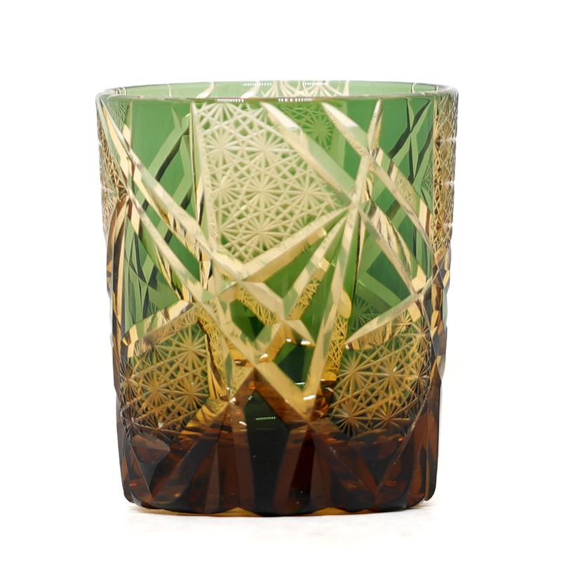 Edo Kiriko Drinking Glass Old Fashioned Crystal Whisky Cup For Scotch Bourbon Hand Cut Design Cocktail Glass With Gift Box 1PC