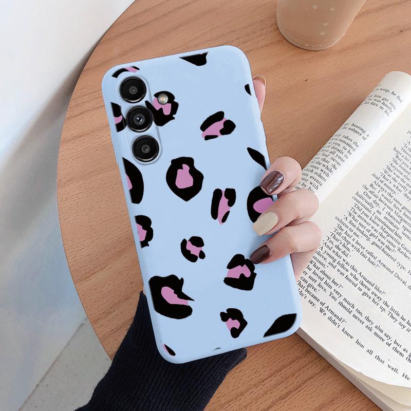 Leopard Print Phone Case For Samsung Galaxy A24 A54 A55 A34 A56 A16 4G Protection Back Cover Soft Silicone Fundas Shell Coque