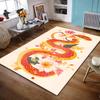 Vibrant Snake and Floral Design Rug Non-slip Rug Suitable for Living Room and Bedroom Sofas