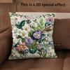 2D Set Of 4 Vintage Floral Throw Pillow Covers Pattern Cushion Cover Suitable For Sofa Bedroom Car Pillow Cover