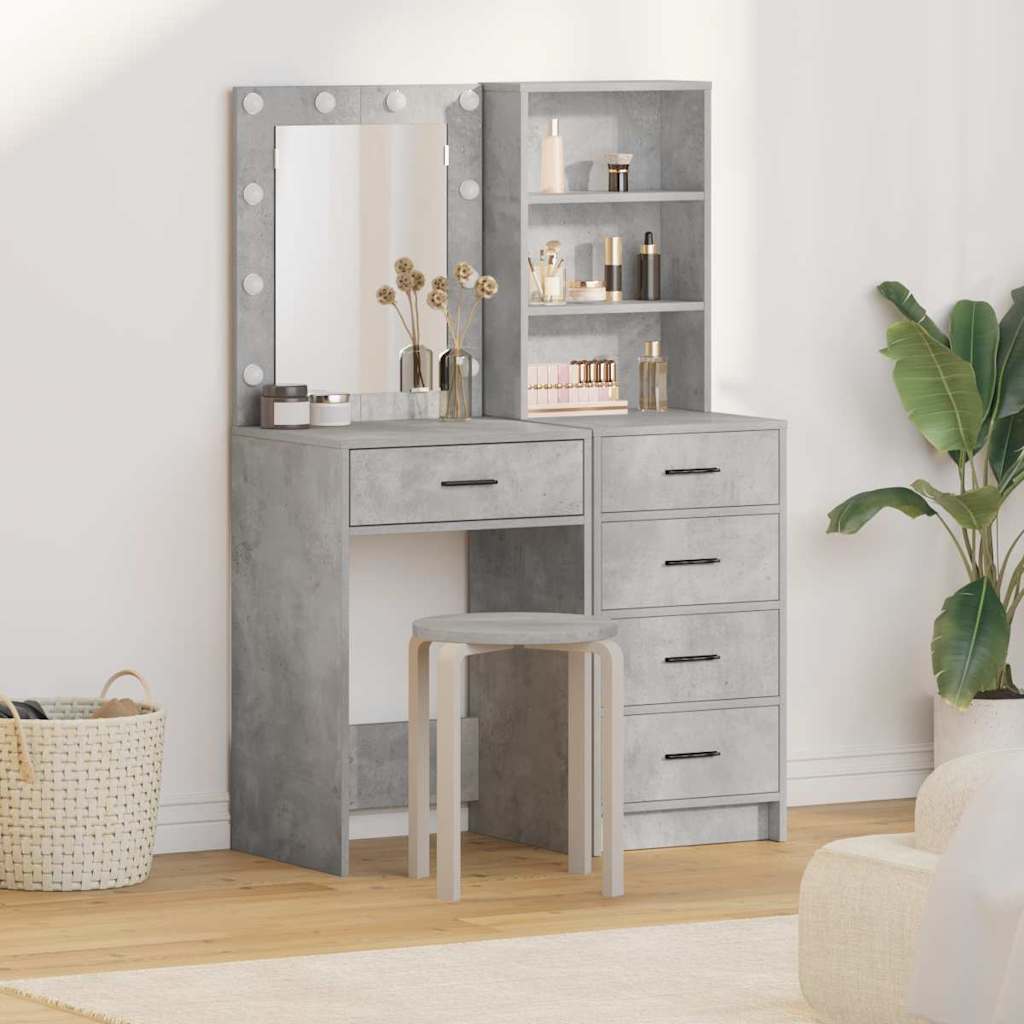 Makeup Table 2 pcs Gray 50 x 41 x 135 cm Engineered Wood