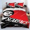 Film Scarface Tony 3D-Druck Bettdecke Bettwäsche-Set, Bettbezug Bett-Set Steppdeckenbezug Kissenbezug, King Queen Größe Bettwäsche-Set Kind