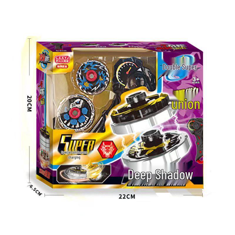 Free Shipping Dual Alloy Burst Gyro Toy - Magic Light Pull String Battle Gyro