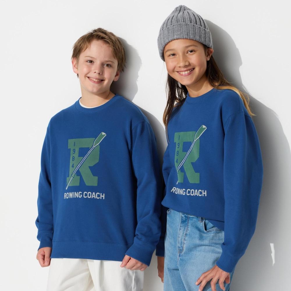 

UNIQLO KIDS ULTRA STRETCH SWEATSHIRT GRAPHIC 66 BLUE 100 синий