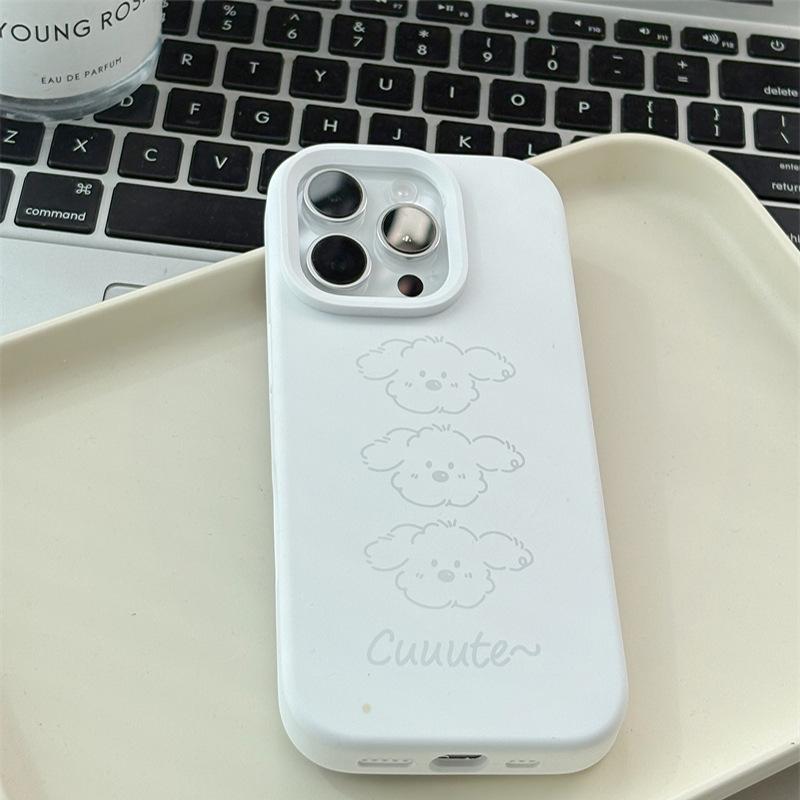 

Three Dog Heads for Apple Phone Case 15ProMax Cover for IPhone13 Imitation Liquid 12 Premium 16pro For Apple 11