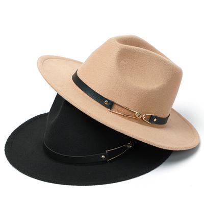 Sombreros Fedora de Fieltro de Invierno para Hombre Lana Imitación Iglesia Otoño Moda Ala Ancha Sombreros de Copa Sombrero de Fieltro para Mujer