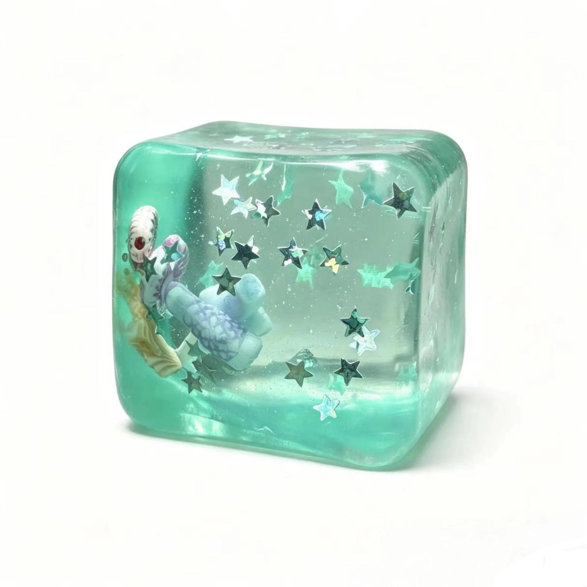 Oceaan IJsblokje Squishy Speelgoed Transparant Glitter Langzaam Rijzend Fidget Speelgoed Stressverlichting Sensorisch Speelgoed voor Kinderen Volwassenen Kantoor School