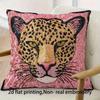 Pink Leopard Plush Pillowcase For Modern Home Lounge And Couch Decor