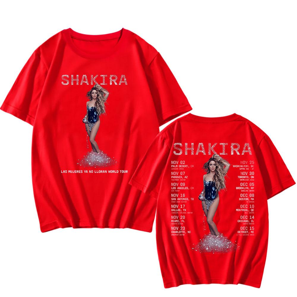 Shakira Tour 2024 T-Shirt Women Clothes Graphic Printing Harajuku Aesthetic Tee-shirt Short Sleeve Cotton Tshirt Hip Hop Tees
