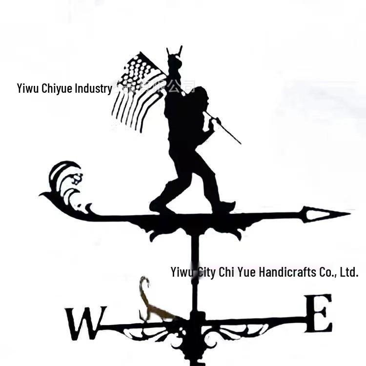 Weather Vane Ornament: Outdoor Wrought Iron Spray-Painted Roof Decoration Metal Craft