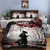 Samurai Silhouette In Leafy Forest Bedding Set for Kids Luxury Gift 3pcs Digital Print Comforter Set Soft Comfortable Breathable