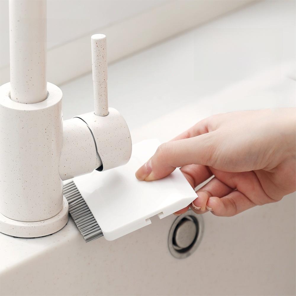 White Mini Cleaning Brush Portable Squeegee Cleaner Removable Brush Sink Cleaning