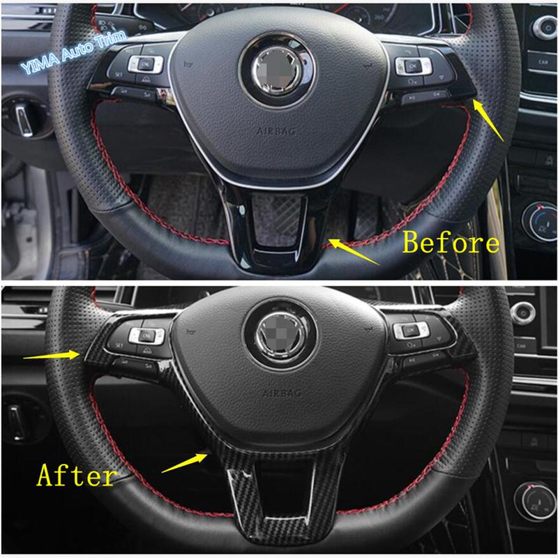ABS Auto For Volkswagen Passat B8 2016 - Steering Wheel Decoration Button Frame Cover Trim Matte / Carbon Fiber Accessories