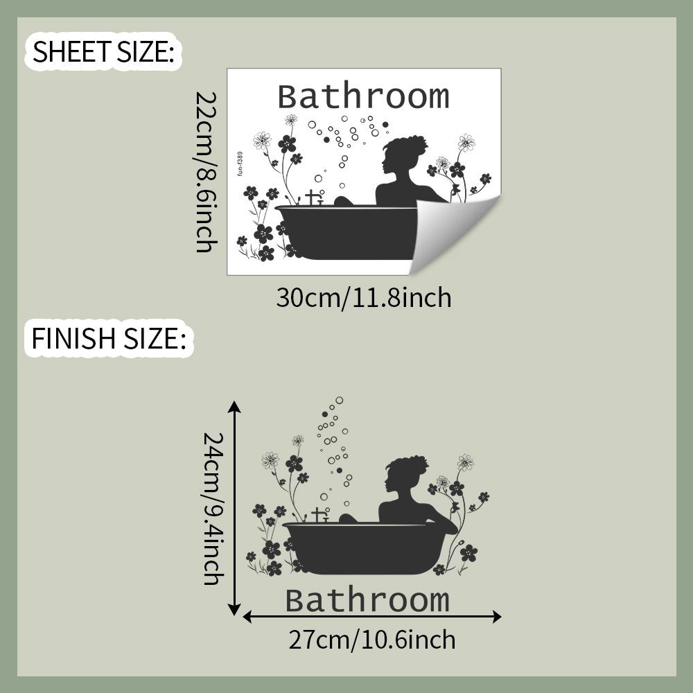 Creative Bathroom Decoration English Slogans Bathroom Home Background Beautification Wall Stickers