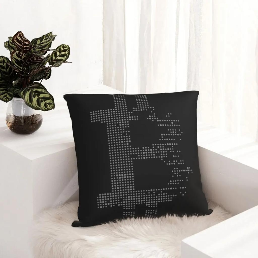 Bitcoin Cryptocurrency Pillowcase Printing Polyester Cushion Cover Decorations Throw Pillow Case Cover Home Square X