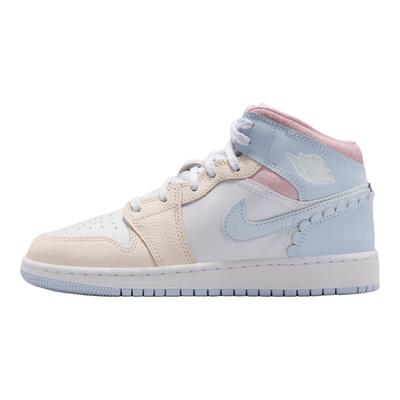 Air 1 Mid SE GS Półniebieskie Trampki Dziecięce Blado-Kości Słoniowej Białe IB7057-403