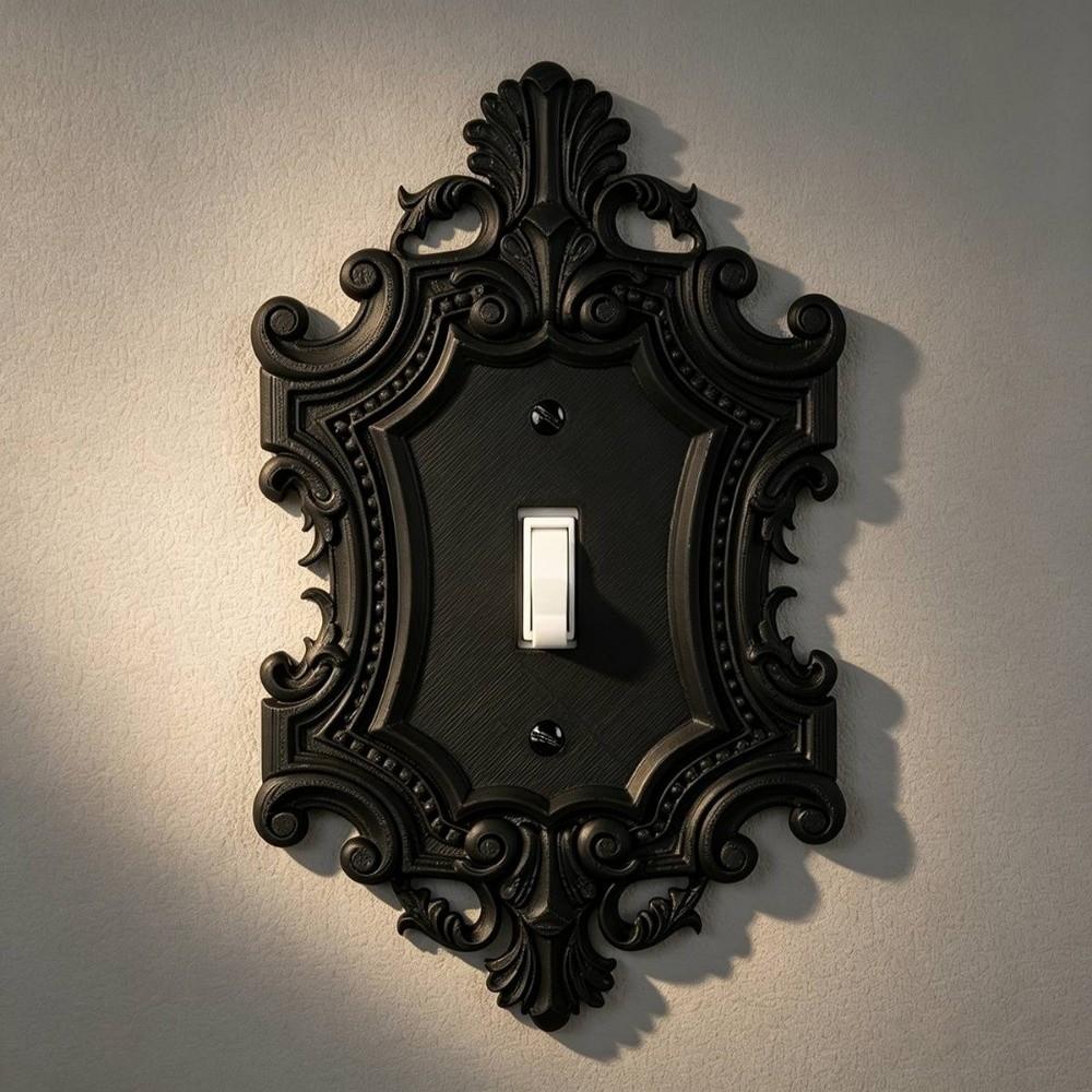 Toggle Light Switch Plate Cover Carved Decorative Wall Switch Frame Bedroom