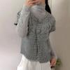 Womens Knit Cardigan Vest With Cable Round Neck Single Row Buttons Lightweight Layering Top