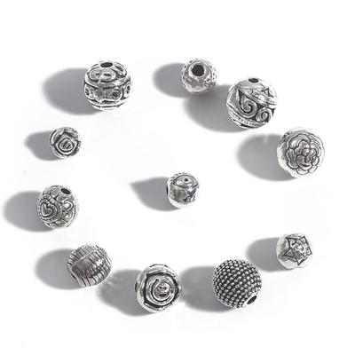Alloy Round Beads Accessories Loose Beads For Jewelry Component Making DIY Bracelet Necklace Earring
