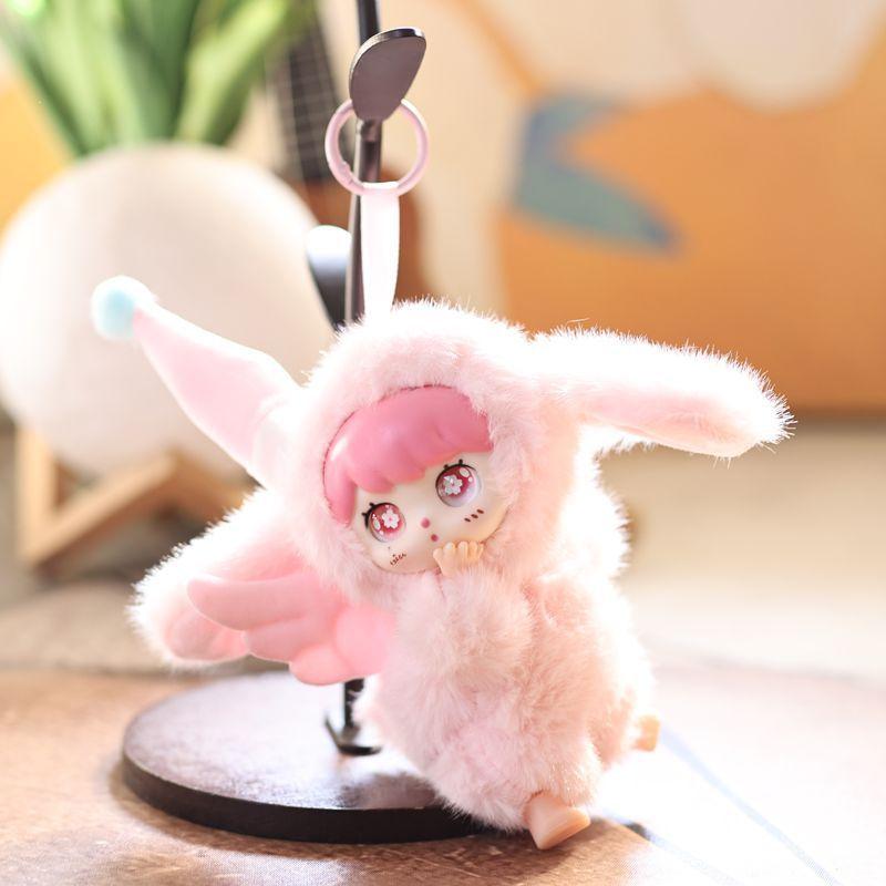 Vinyl Doll Plush Keychain With Soft Short Plush For Bag Decor And Gift