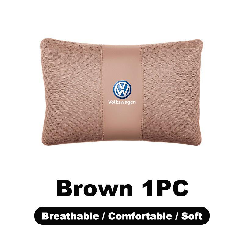 Car Seat Headrest Neck Pillow Lumbar Back Support Pad For VW GTI Polo Golf Passat Tiguan Arteon Touareg Taigo Caddy Jetta Beetle qa37
