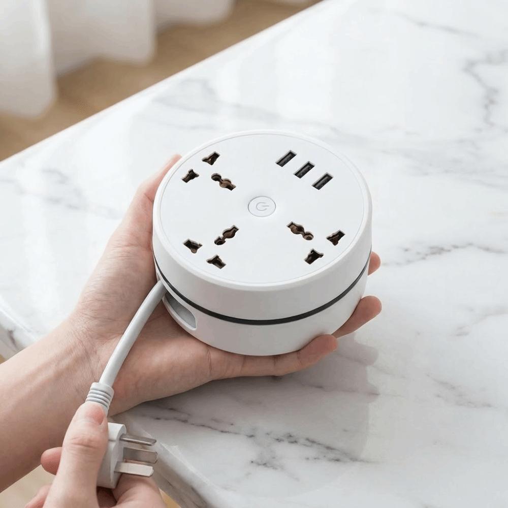3 USB Ports Portable Extension Socket UK Plug Standard USB Charger Plug Home Use