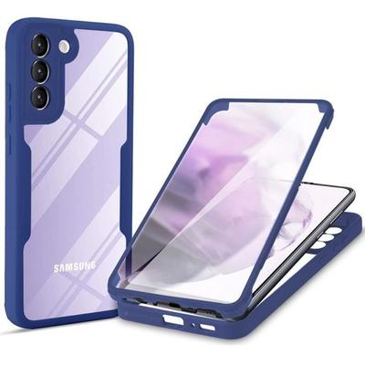 Hülle - BOOLING - für Samsung Galaxy S22 - Marineblau - 360°-Schutz - Kratzfest - Verstärkter Rand