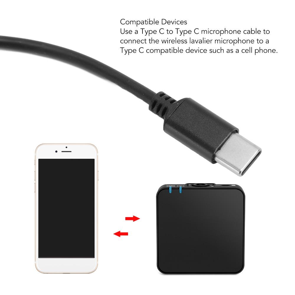 Lossless Sound Quality Type C to Type C Microphone Cable for RODE Wireless GO II for Lark