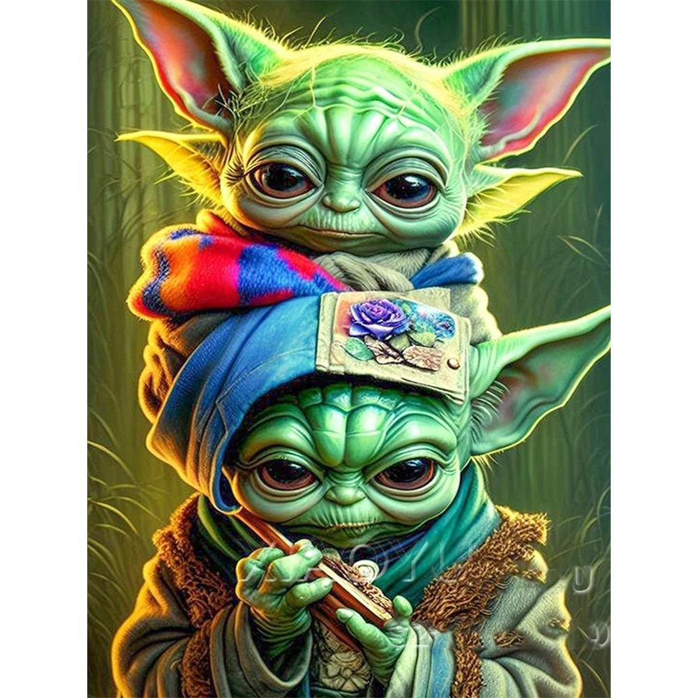 

Disney Diamond Painting Baby Yoda Illustration 5D Diamond Painting Art Embroidery Cross Stitch Room Decoration Round 20x30cm