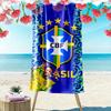 Telo da Spiaggia CBF Brasil Print, Grande Morbido Asciugatura Rapida per Spiaggia Campeggio Nuoto