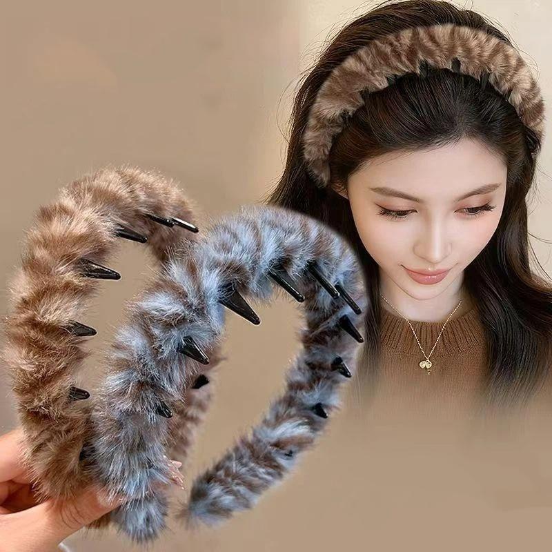 Plush Hair Clip Autumn Winter Woman Hair Accessories Large Shark Clips Fashion Girls Headwear Korean Female Headdress