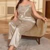 Large Size Camisole Sling+Pants Pajamas Women Bathrobe Sexy Dressing Gown Home Dress Ice Silk Homewear Suit