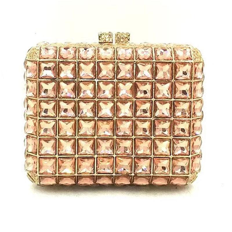 White/Green Shell Square Women Evening Clutch Bag Ladies Wallets Bridal Wedding Party Purse Luxury Diamond Crystal Clutches