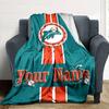 Name Custom Miami Dolphins Print Flannel Blanket High Quality Warm Comfortable Cover for All Seasons Perfect for Gifts Home Decor