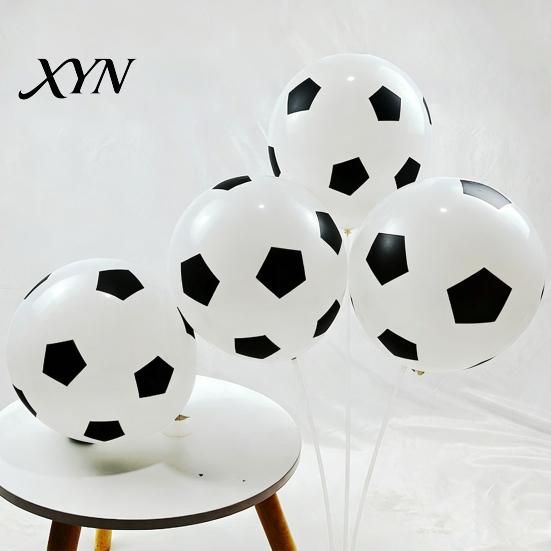 Inflatable Football Ball 36 Inch Balloons, Explosion-Proof Latex Soccer Print Party Thick Balloon Sports Theme Decor for Game Day, Fan Supplies