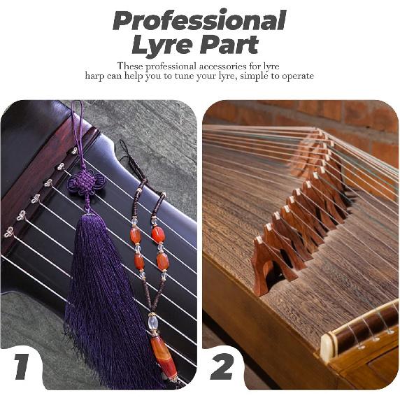 1 Set of Tuning Pin Nails for Lyre Harp Strings Peg Accessories String Fixator Pegs Professional Piano Tuner Spanner with Tuning Wrench