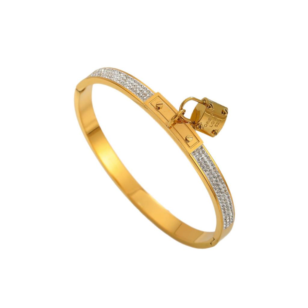 Grenzüberschreitendes Bestseller-Titanstahlarmband: Leichter Luxus LV Altes Muster V-Lock Kleeblatt - Modisch & Vielseitig