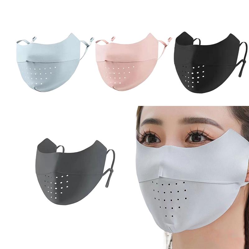 Ice Silk Face Mask Uv Sun Protection Summer Adjustable Breathable Men Women Outdoor Running Cycling Sports Mask