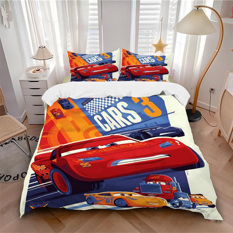3Pcs Mcqueen'S Race Bedding Sets For All Sizes New 3D Printed Bed Cover Comforter Duvet Cover Pillowcase Bedroom Decoration
