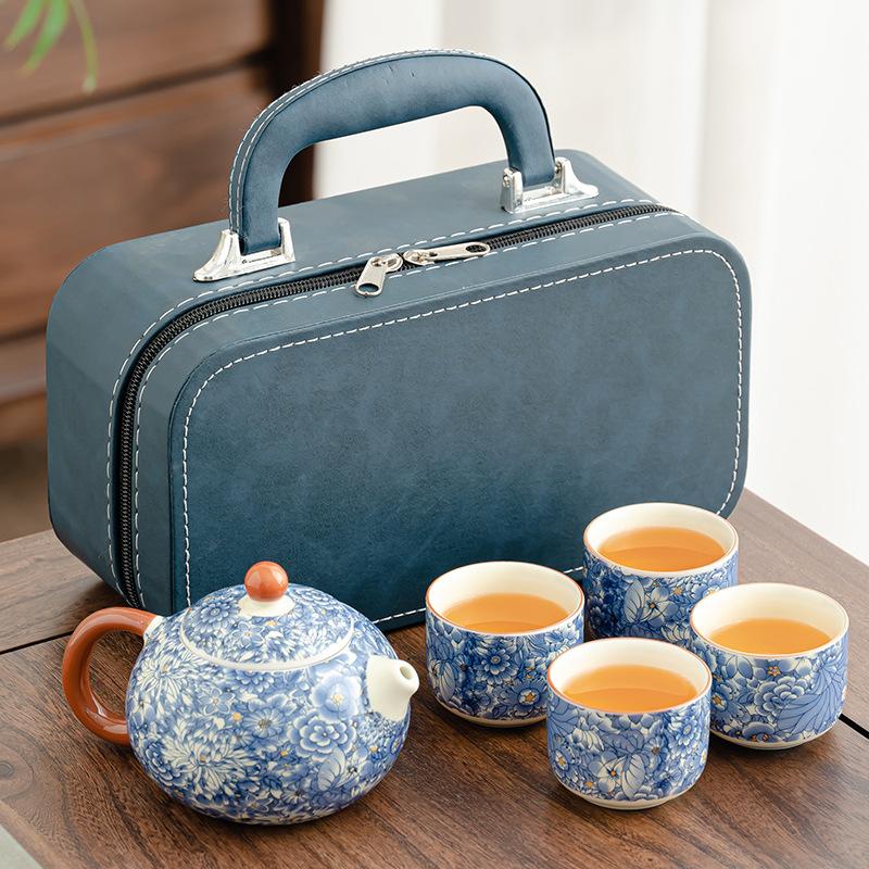 Chinesischer Ru-Ofen Blühendes Fortgeschrittenes Kung-Fu-Teeset Leichter Luxus Aufbrüh-Teekanne Heim Büro Auszeichnung