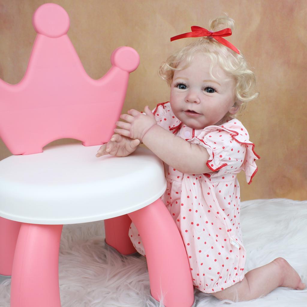 BZDOLL 55CM 3D-Paint Skin Soft Silicone Reborn Baby Doll Toy For Girl Lifelike Princess Toddler Lisa Bebe Dress Up Boneca Gift
