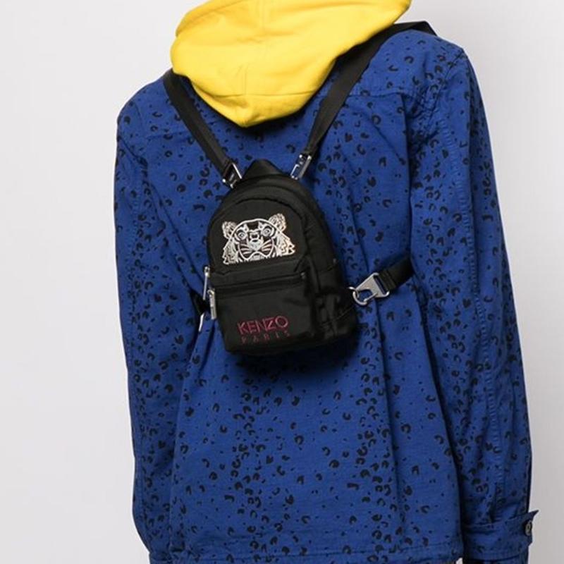 Kenzo Klasický Tygr Hlava Logo Vyšívaný Ležérní Velká Kapacita Bavlna Batoh Pánský Batoh Černý FA65SF301F20-99G