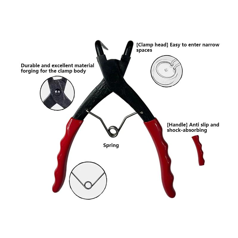 Bent Long Nose Snap Ring Pliers For Cylinder Internal Heavy Duty Car Parts Garage Automotive Engine Piston Ring Remover Tool