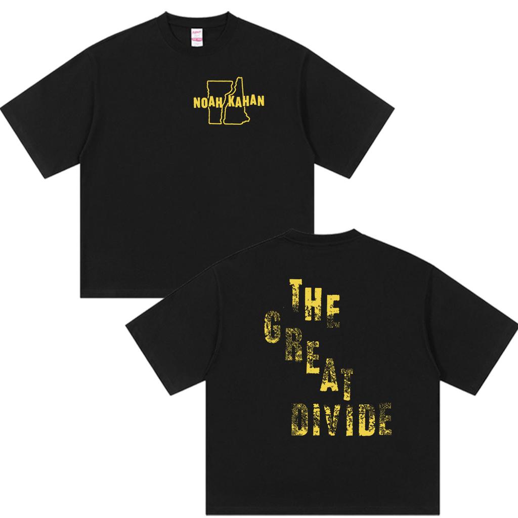 Vintage Noah Kahan The Great Divide Tour 2026 T-Shirt Unisex Hip Hop Mode Kurzarm T-Shirts 100% Baumwolle T-Shirt Streetwear