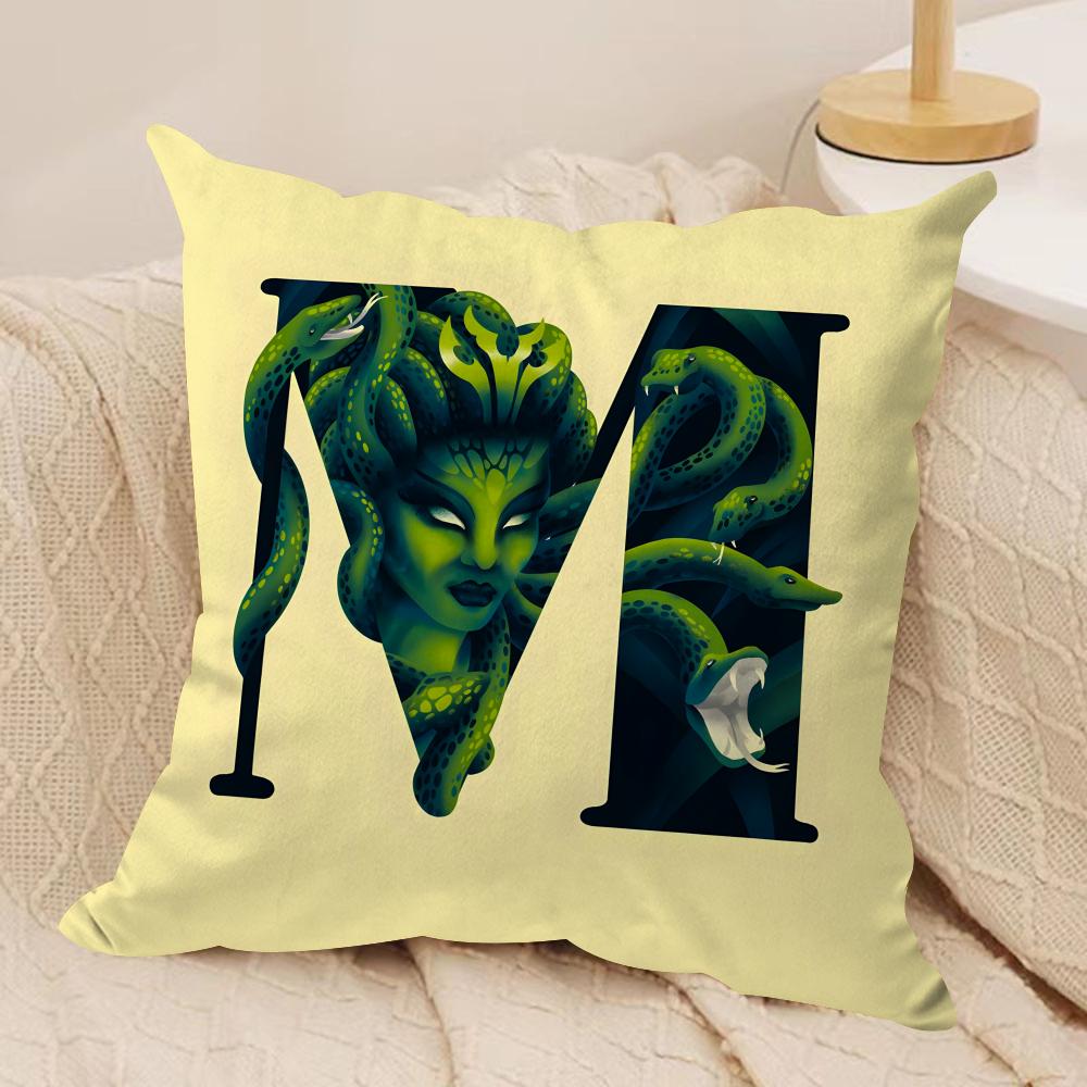 Interesting Letters Cushion Cover Soft Plush Fabric DoubleSided Printed Sofa Cushion Cover for All Seasons Home Decor Gift