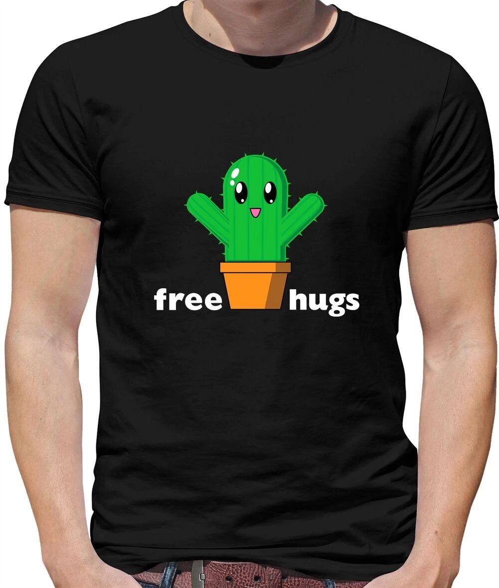 Free Cactus Hugs Mens T-Shirt - Cute - Anime - Free Hugs - Cacti S