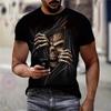 Trendy and Fashionable 3D Printed T-shirt Round Neck Short Sleeved Top Skull Series Men's T-shirts